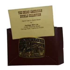 The Great American Buckle Collection "Nevada" Hand Cast in Solid Brass